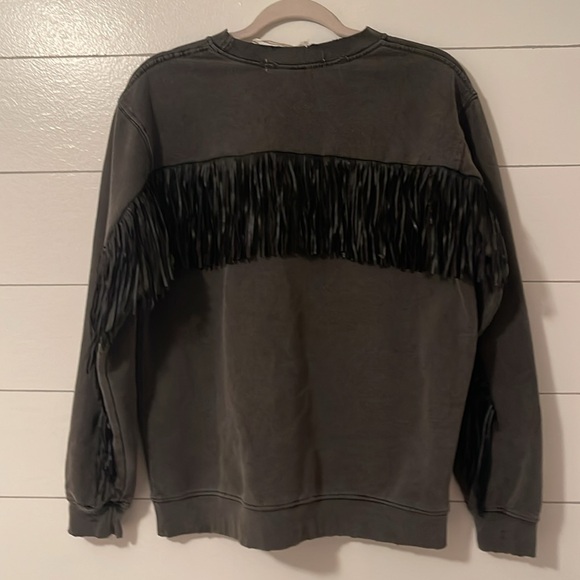 Free People x Tricia Fix Exclusive Running Horses Crew W/ Fringe Size M/NWT - Picture 2 of 7